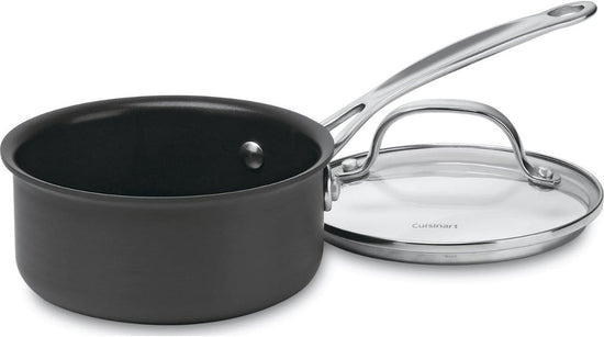 Cuisinart 1-Quart Saucepan, Chef's Classic Nonstick Hard Anodized Saucepan w/Cover, 619-14 - Nestoria