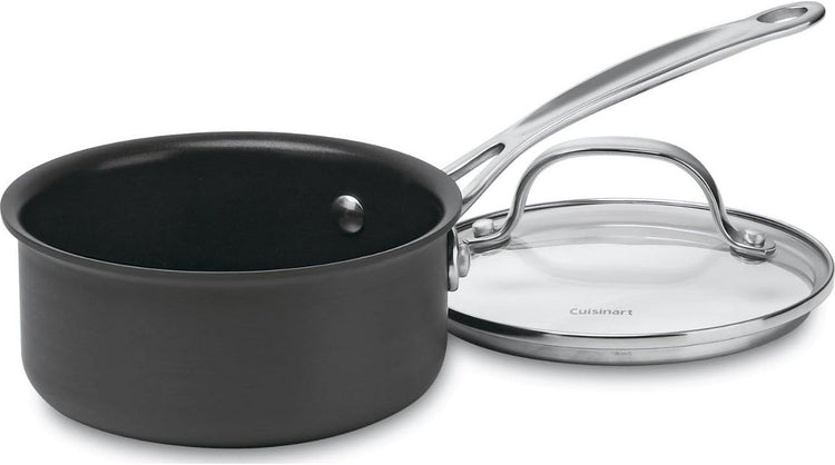 Cuisinart 1-Quart Saucepan, Chef's Classic Nonstick Hard Anodized Saucepan w/Cover, 619-14 - Nestoria