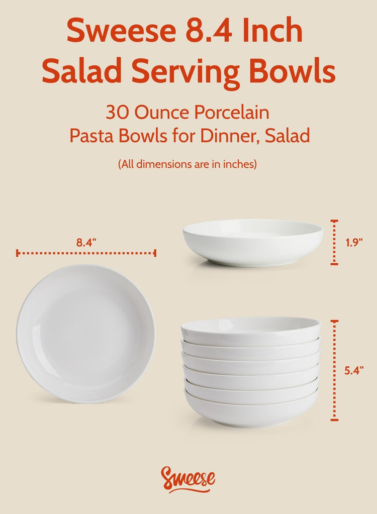 Large Salad Serving Bowls (6 Count)