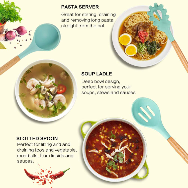 Silicone Cooking Kitchen Utensils Set