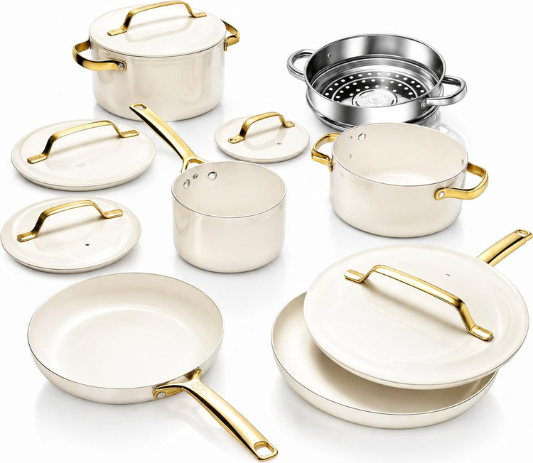 Modern 11 Pc Ceramic Cookware Set