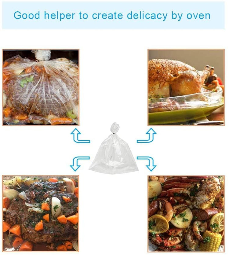 Oven Bags Cooking Roasting Bags 40×Small Size Oven Bags for Chicken Meat Ham Seafood Vegetable