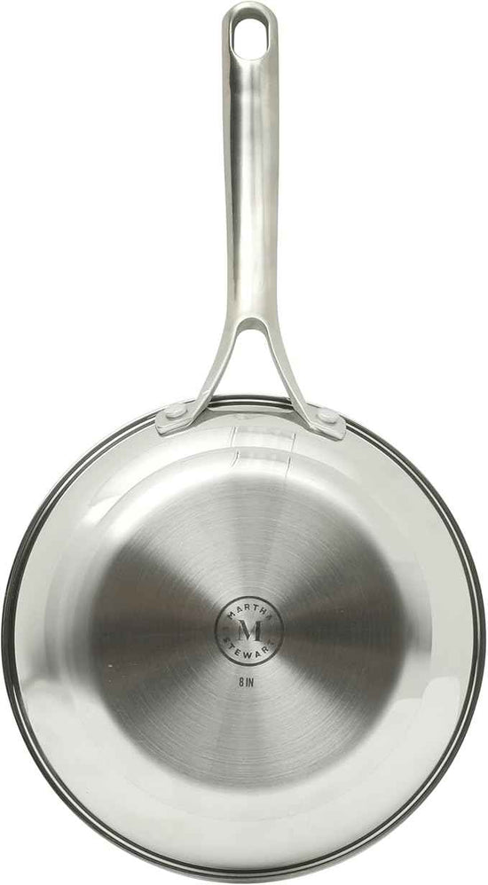 Martha Stewart Castelle 8" Stainless Steel Frying Pan Non Toxic Fry Pan Skillet