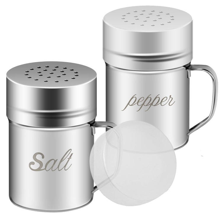 Stainless Steel Salt and Pepper Shakers Set (6 Ounce)