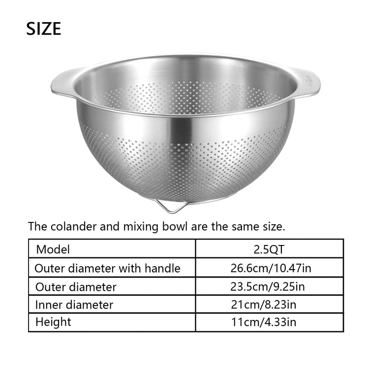 18 8 Stainless Steel Microwell Colander