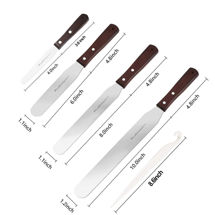 4PCS Cake Decorating Icing Spatula set with 4 (5 Count)