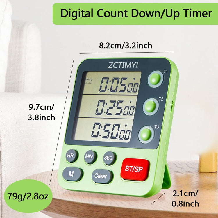 Dual Digital Timer for Kitchen Cooking