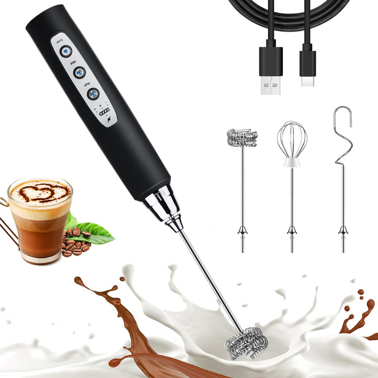 Black Milk Frother Wand for Coffee