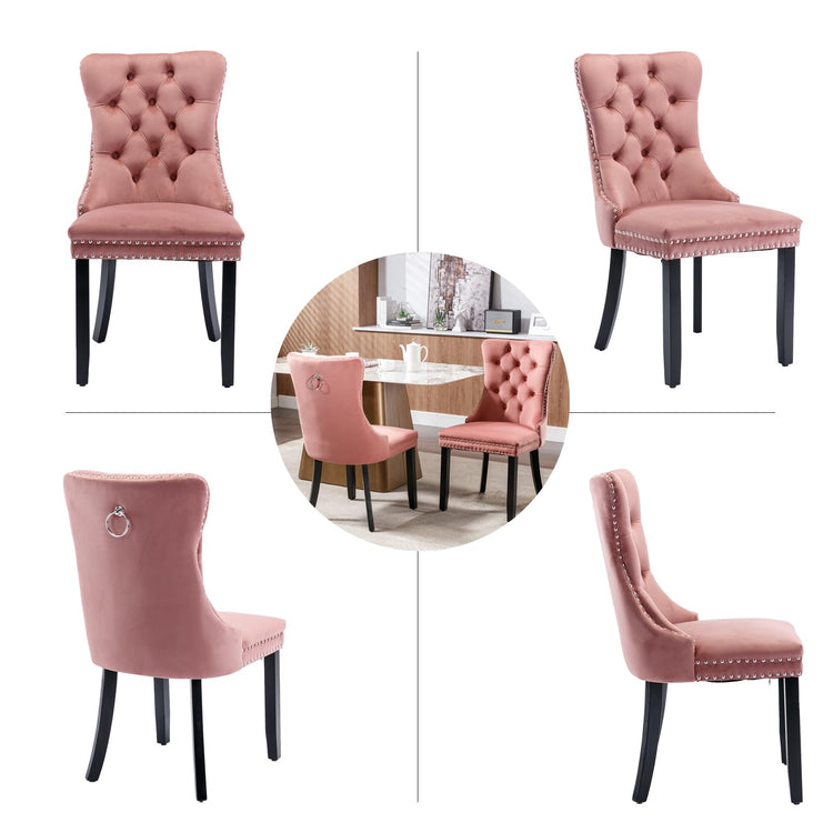 Pink Velvet Dining Chairs Set of 4 (4 Count)