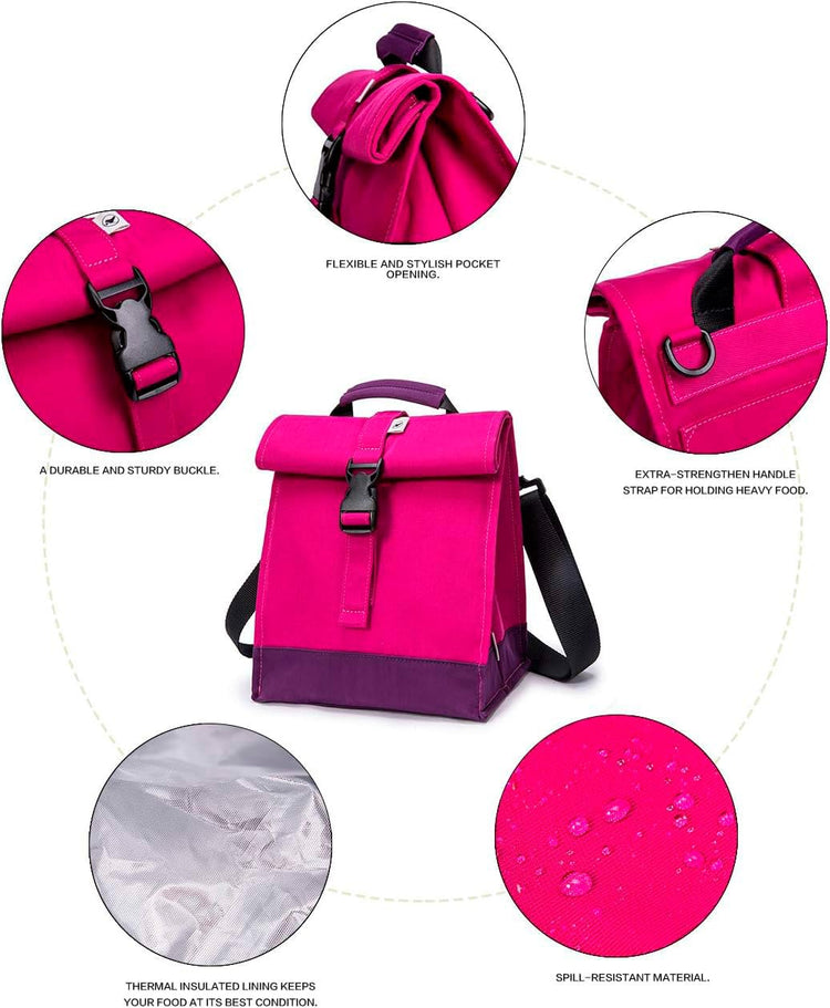 Insulated Lunch Bag Rolltop Lunch Box