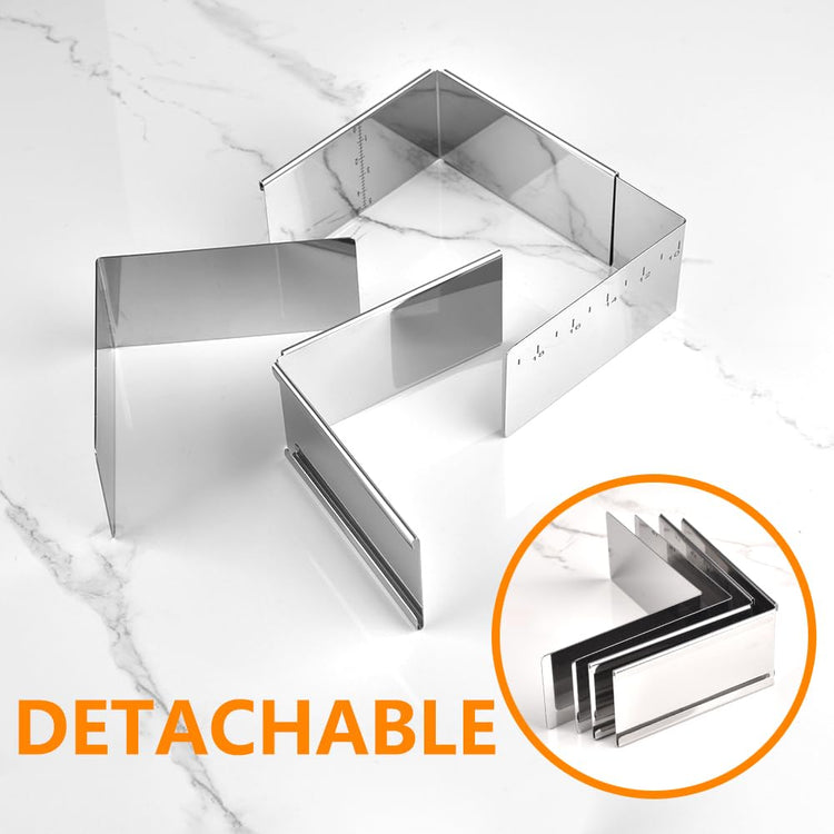 Stainless Steel Extensible Cake Ring Detachable Square Cake Mold Mousse Ring Nonstick Cheesecake Mould Pastry Shaping for Baking