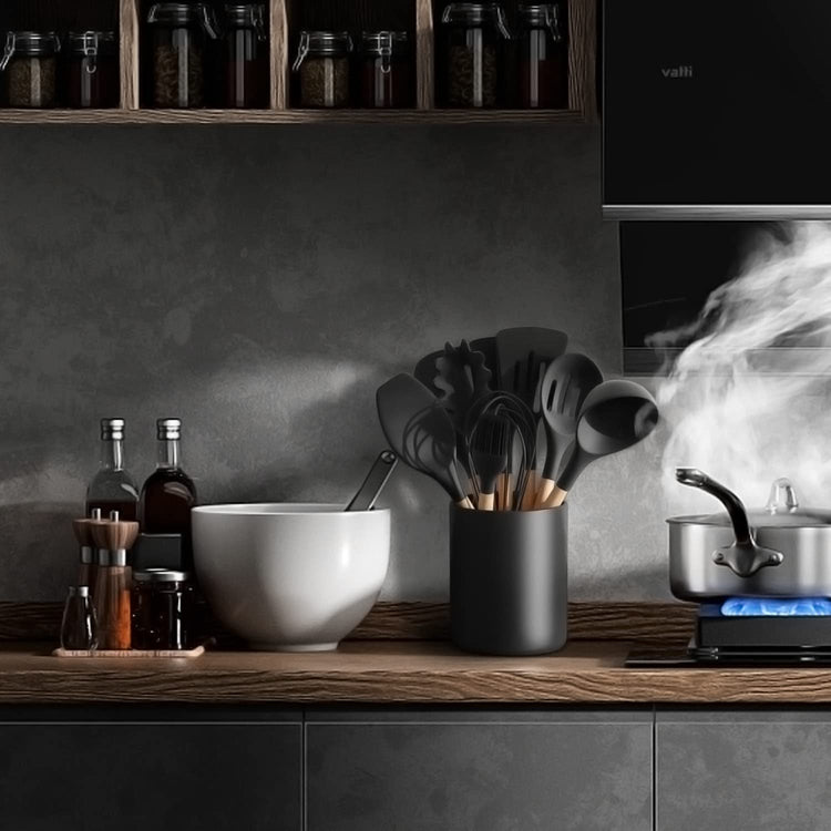 Black Kitchen Utensil Holder for Countertop