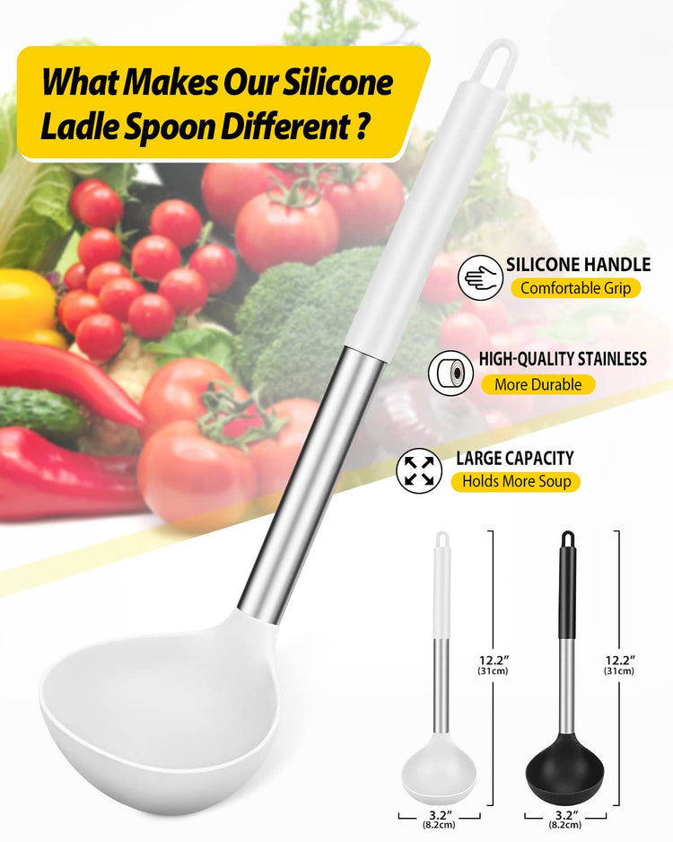 Silicone Ladle Spoon Kitchen Utensils (2 Count)