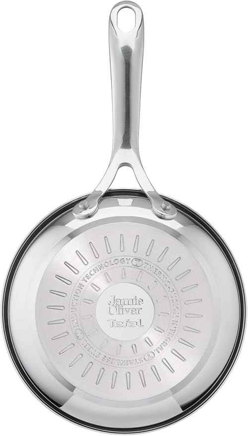 T-Fal Jamie Oliver Cooks Direct, Stainless Steel Non-stick Frying Pan 3 Pcs Set (20/24/28cm) (8/9/11 Inches) with Induction