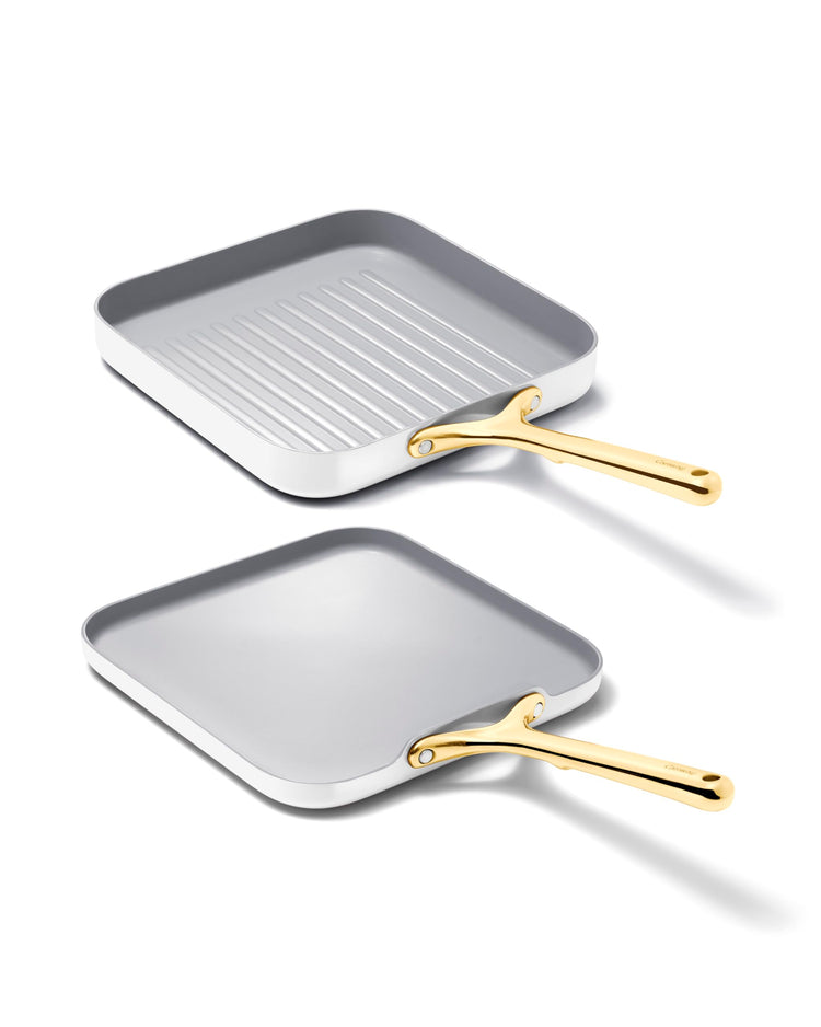11" Non Stick Square Griddle Pan and Grill Pan Duo (2 Count)