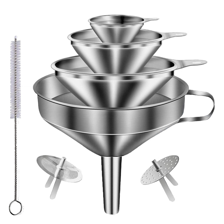 Stainless Steel Funnels for Kitchen use (4 Count)