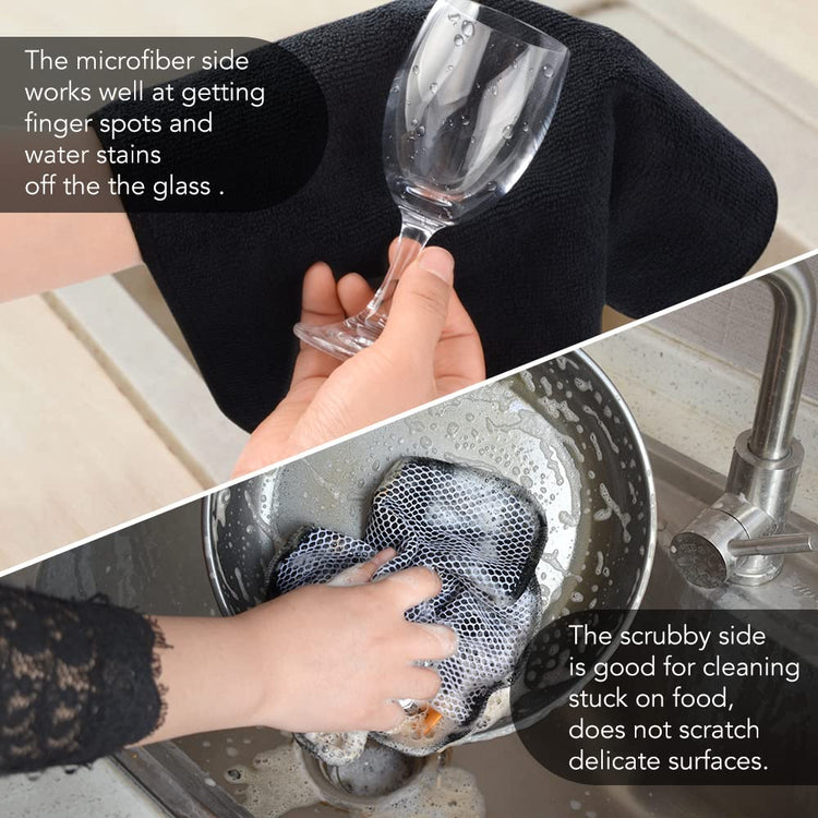 Dish Cloths for Washing Dishes with Scrub Side (18 Count)