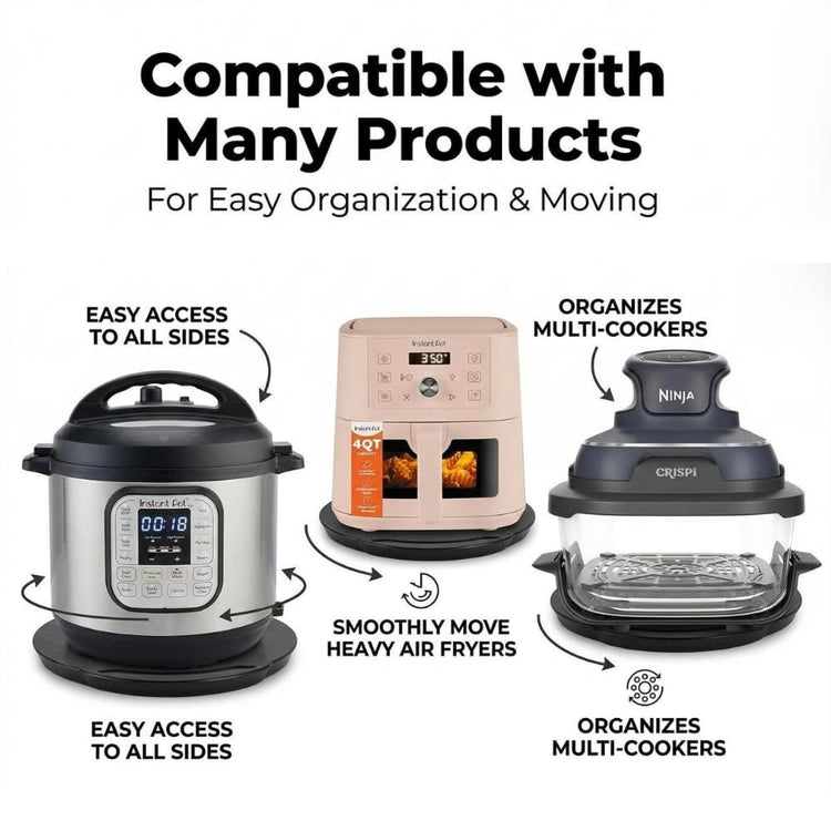 Elegant Round Sliding Tray Compatible with Ninja Crispi Air Fryer and Instant Pot