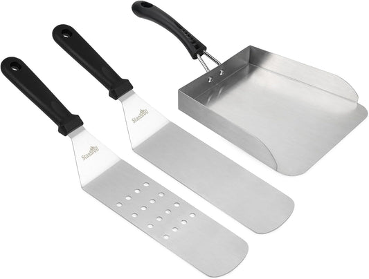 Stanbroil Griddle Spatula Set - Stainless Steel, 3 PCS Flat Top Grill Accessories for Blackstone Griddle - Nestoria