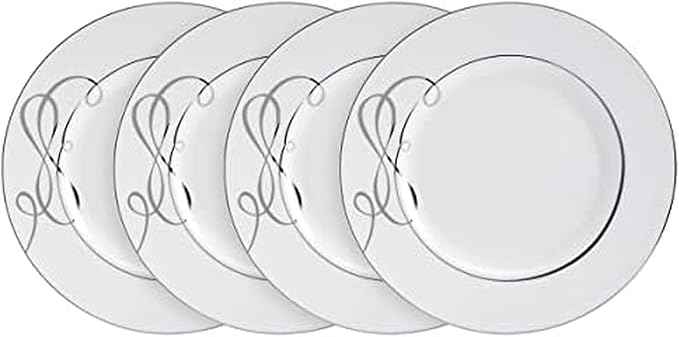 Mikasa Love Story Platinum Banded Dinner Plates, Set of 4