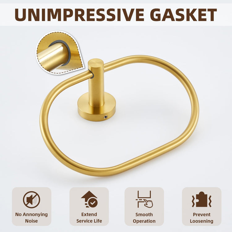 Brushed Gold Towel Ring