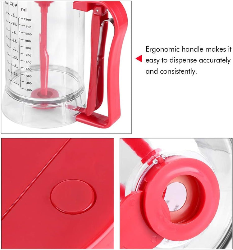 40 Oz Pancake Batter Dispenser, Electric Squeeze Bottles for Pancake Batter with Measuring Label, Cake Batter Separator with Batter Mixer for Cupcakes Waffles