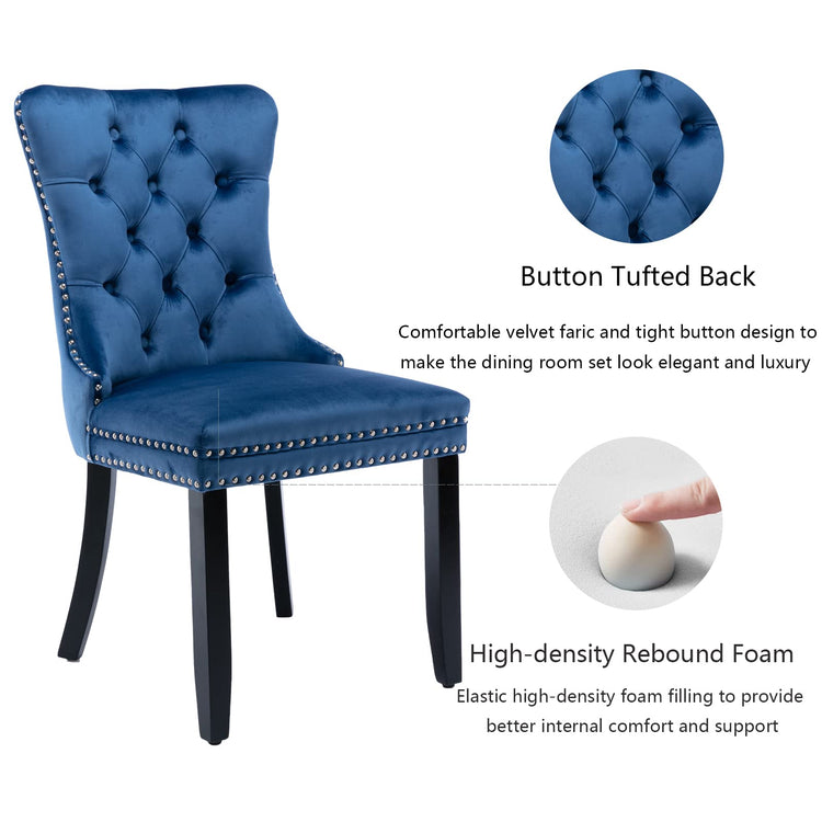 Blue Velvet Dining Chairs Set of 2 (2 Count)