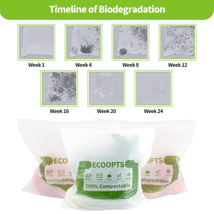100% Compostable Large Gallon Zip Bag