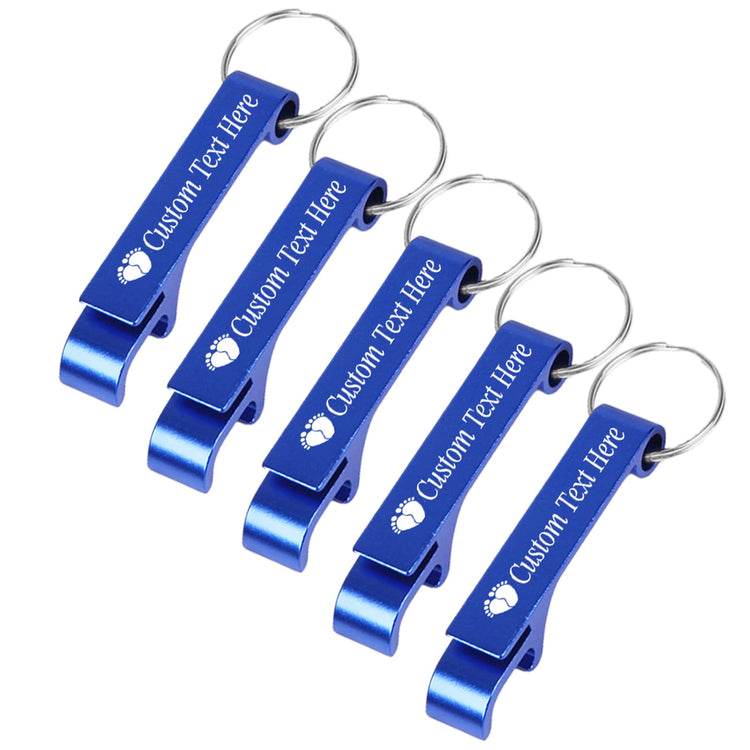 5PCS Personalized Bottle Opener Keychain Bulk Custom Beer Bottle Opener with Logo Text Engraved Wedding Bottle Opener Favors Customized Gifts for Guests Baby Shower Birthday Party (5 Count)
