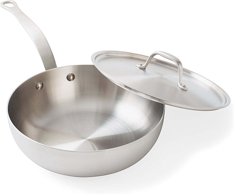 Daniel Boulud Kitchen - 10pc Cookware Set - French Inspired 5-Ply Stainless Steel Pots & Pans Cooking Set, Sturdy Heat-Resistant Handles, Induction Compatible & Oven Safe