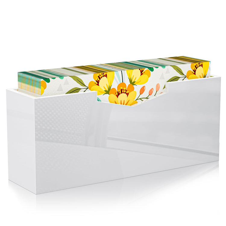 White Acrylic Guest Towel & Napkin Holder
