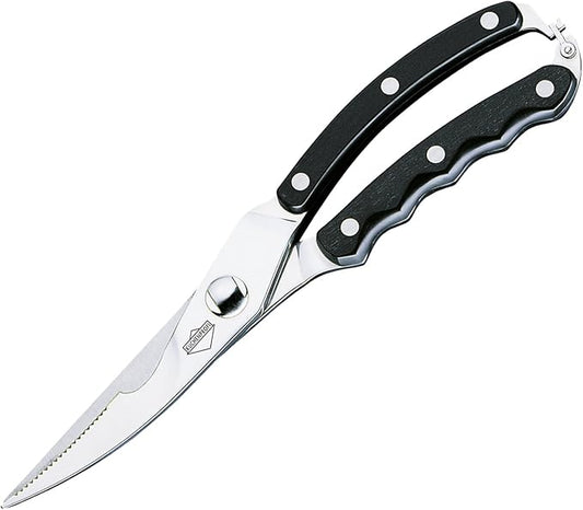 Küchenprofi Curved Poultry and Game Shears, 10-Inch Stainless Steel/Black - Heavy Duty Professional Kitchen Food Scissors - Poultry Shear