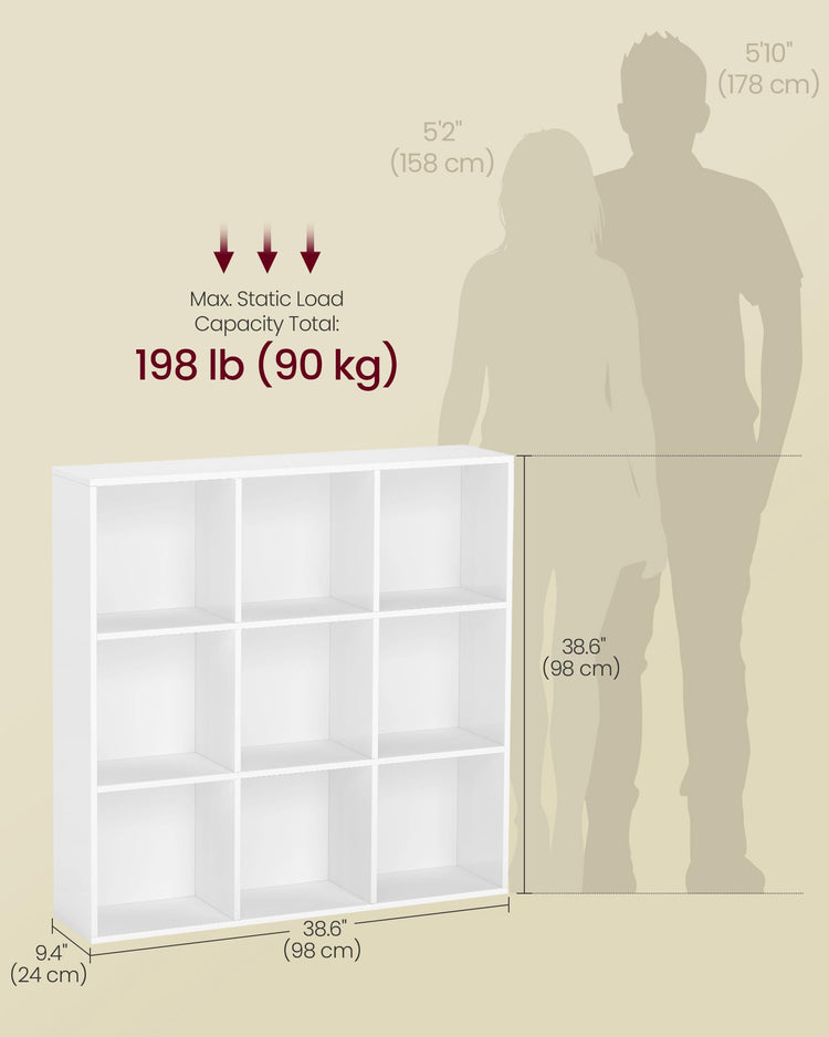 Bookcase Cube Shelf with 9 Compartments