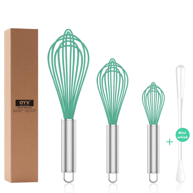 Teal Silicone Whisk Set of 3