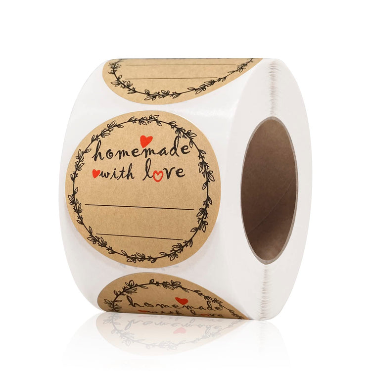 2" Homemade With Love Stickers
