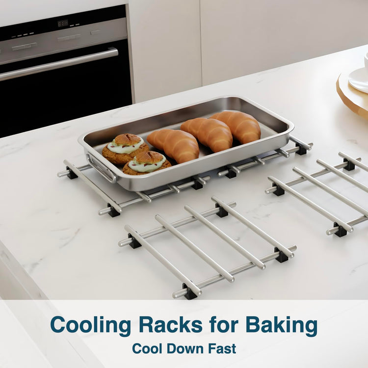 4Pcs Stainless Steel Trivet for Hot Dishes (4 Count)
