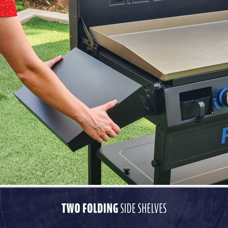 4 Burner Propane Gas Deluxe Fold & Go Portable Griddle Grill with Hard Cover