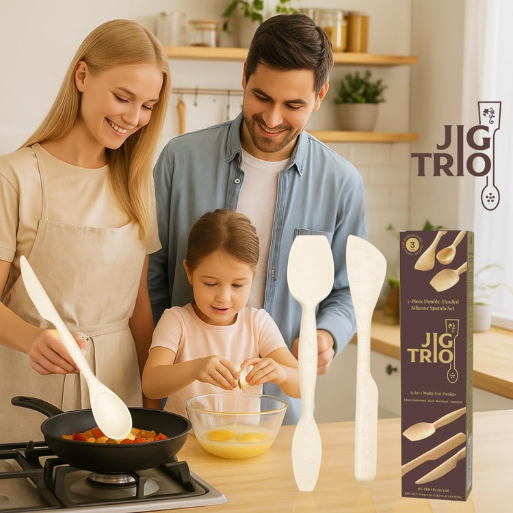 JIG TRIO Double Headed Silicone Spatula Set (3 Count)