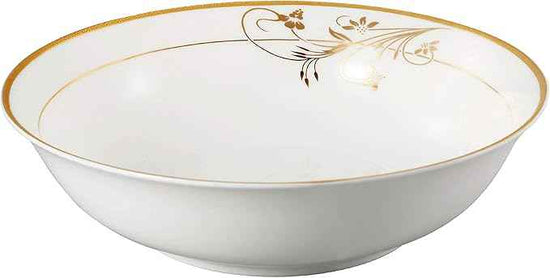 Lorren Home Trends La Luna Bone China 57-Piece 24K Gold Floral Design Dinnerware Set, Service for 8