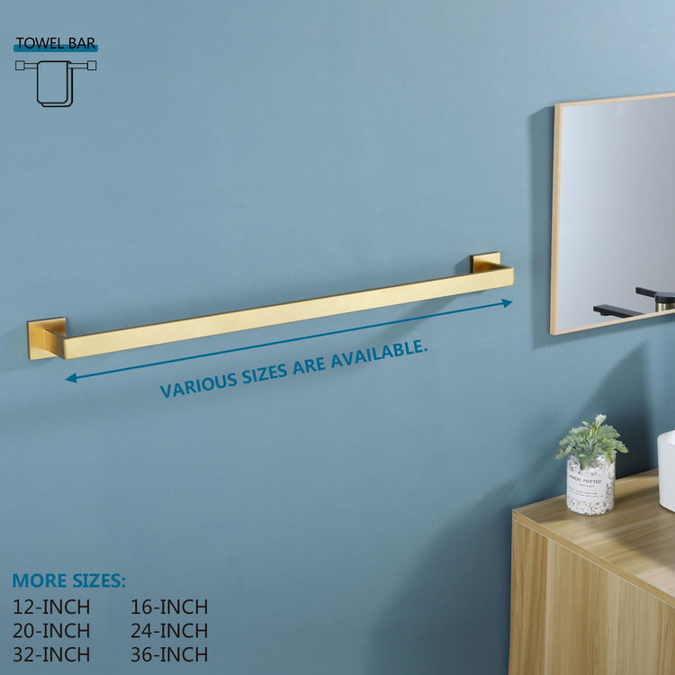 32 Inch Gold Bath Towel Bar Bathroom Towel Rack Towel Holder Shower Hand Towel Hanger