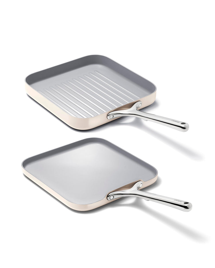 11" Non Stick Square Griddle Pan and Grill Pan Duo