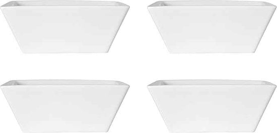 Mikasa Square Delray 16-Piece Bone China Dinnerware Set, Service for 4, White
