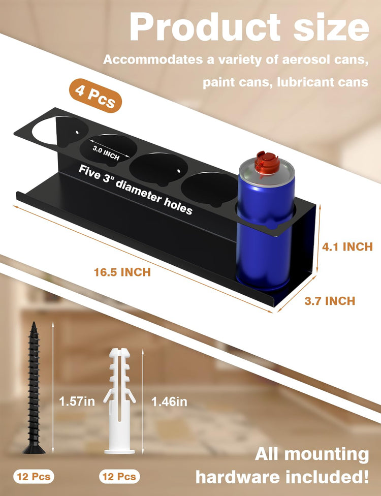 4 Pack Spray Can Holder Organizer (4 Count)
