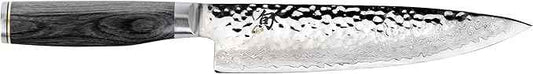 Shun Cutlery Premier Grey Chef's Knife 8”, Thin, Light Kitchen Knife, Ideal for All-Around Food Preparation, Authentic, Handcrafted Japanese Knife, Professional Chef Knife
