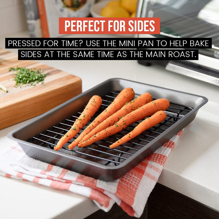 Nonstick Carbon Steel Small Roasting Pan with Rack