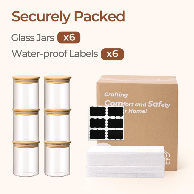 Glass Storage Containers With Lids 0.8 Qt (6 Count)