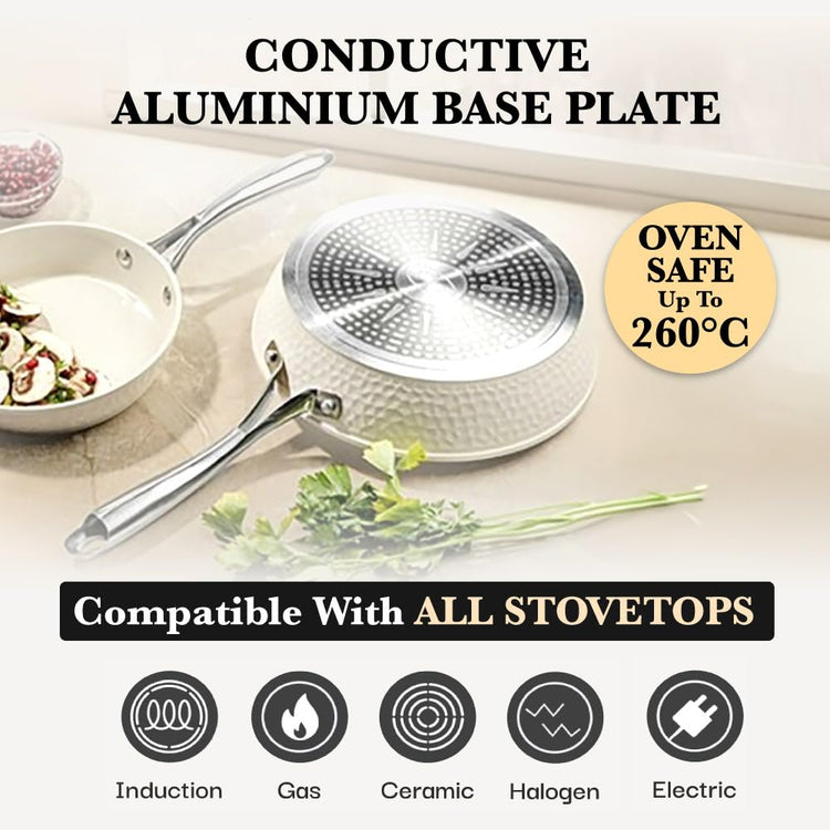 Hammered 15Pcs Ceramic Cookware Set Nonstick