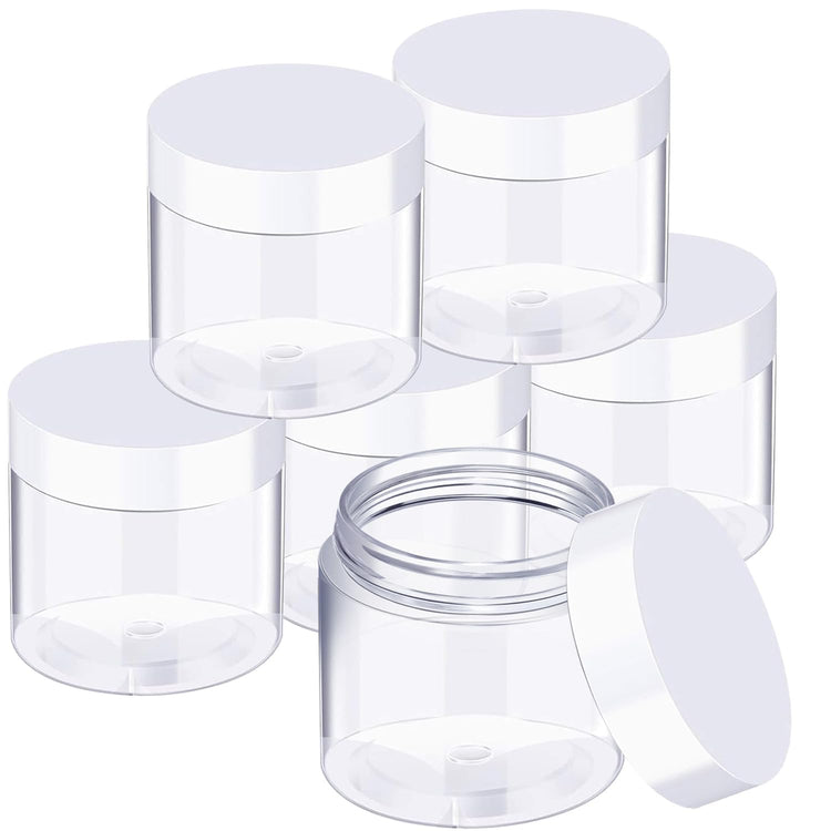 6 Pack 32 oz Plastic Jars Containers with Lids Wide (6 Count)