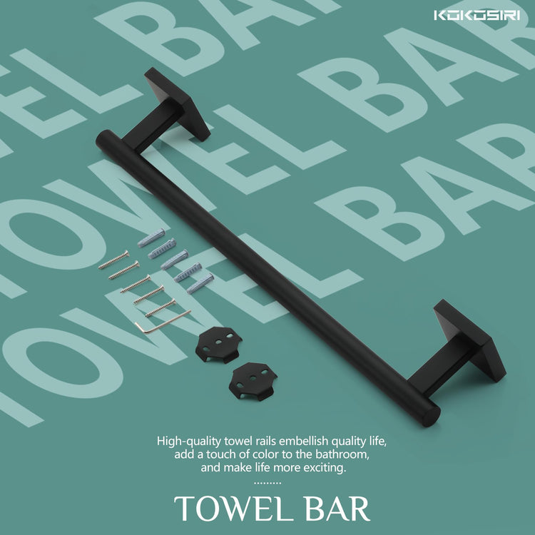 Bathroom Towel Bars 12 Inch Towel Ring Matte Black 30CM Hand Towel Holder for Bath Kitchen Wall Stainless Steel B4005BK