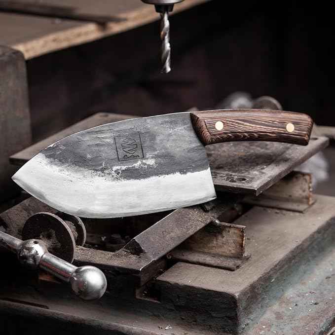 COOLINA Galba Butcher Knife, Full Tang Wide Blade, All-around Kitchen Knife for Meats and Bones